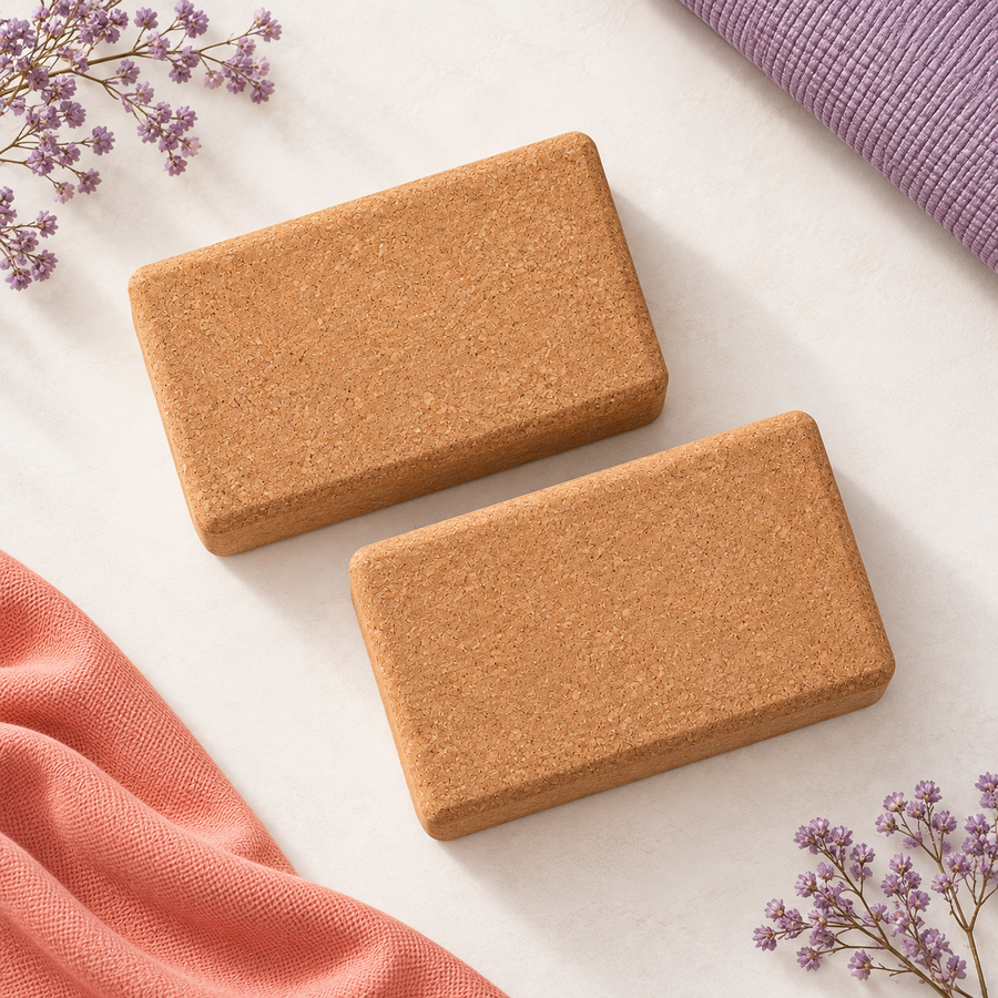 Cork Yoga Block Pair — overview