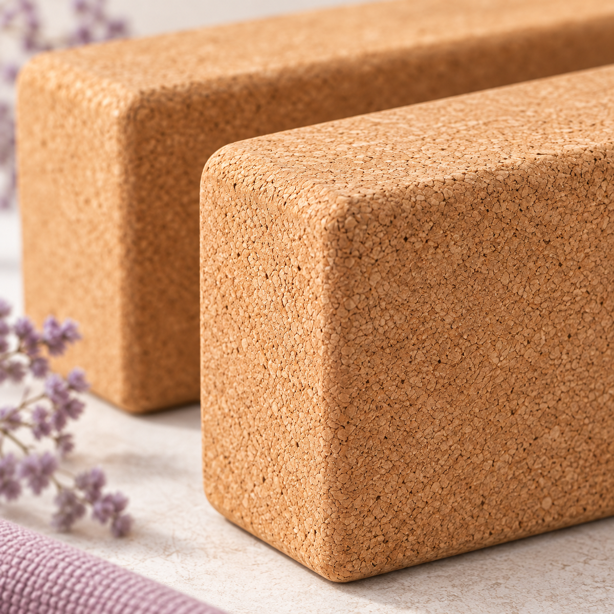 Cork Yoga Block Pair — detail